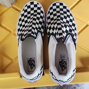 Vans Kids Black and White Checkered Slip-On Sneakers